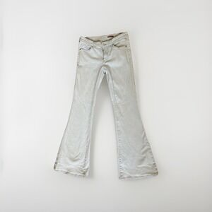 Pilcro High Rise Flare Jeans Women's 30  Light Gray Stretch Denim Retro 70s Boho